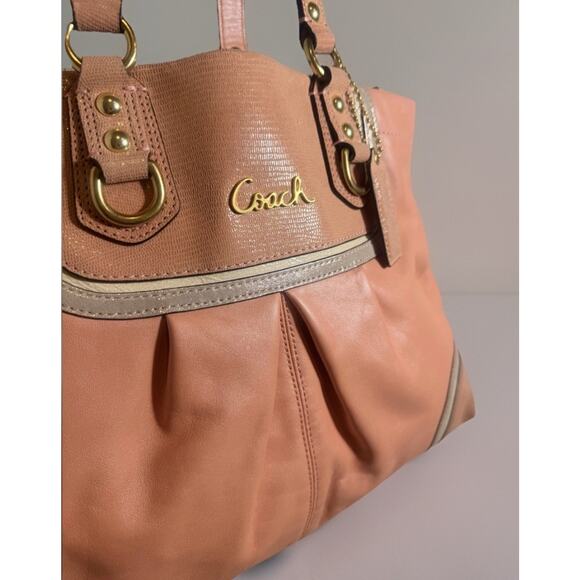 Rare Coach F21887 Spectator Ashley Exotic Leather Shoulder Bag Pink Blush NWOT - Picture 4 of 14